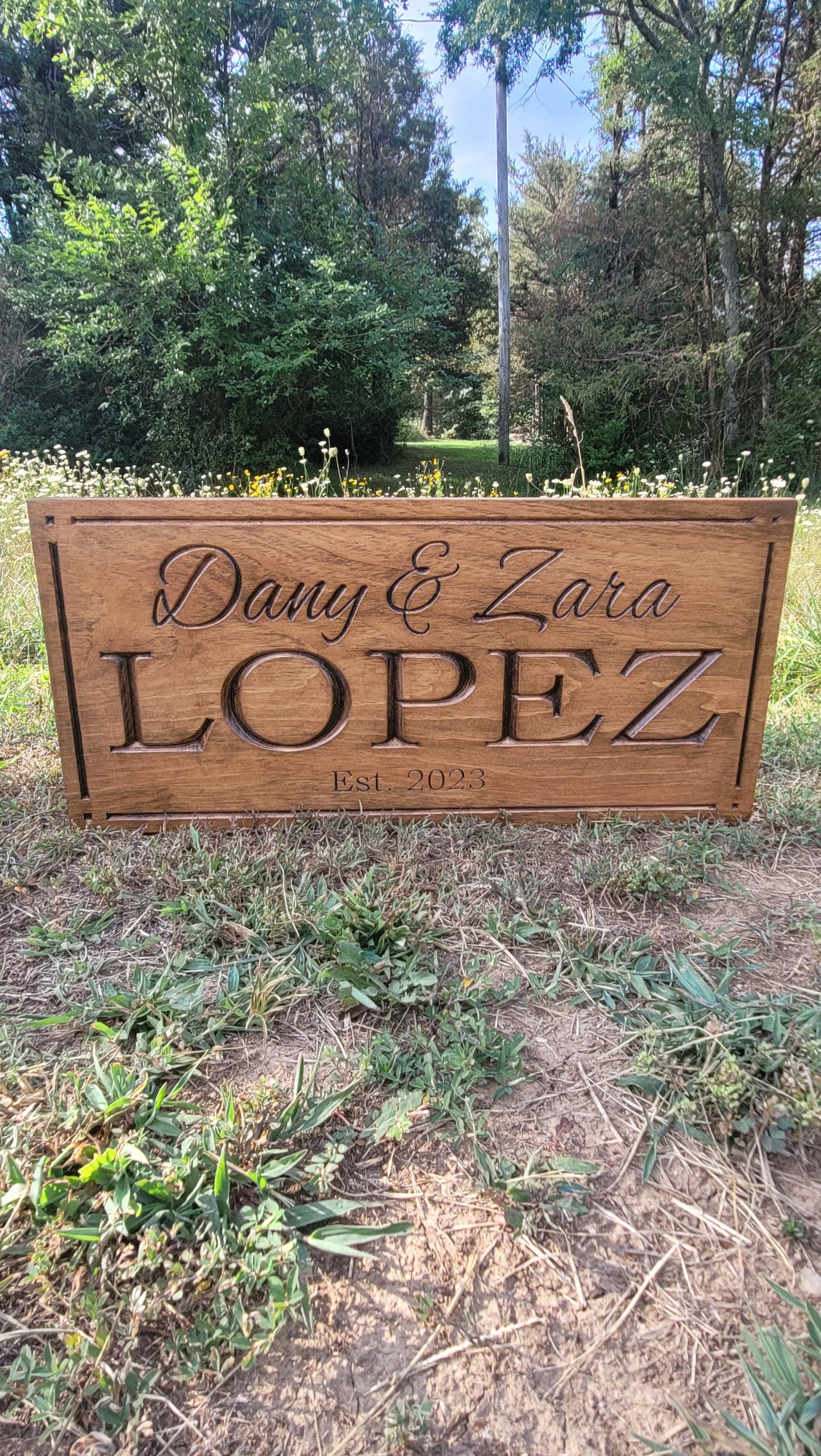 Custom Last Name Sign | Personalized Established Wood Sign