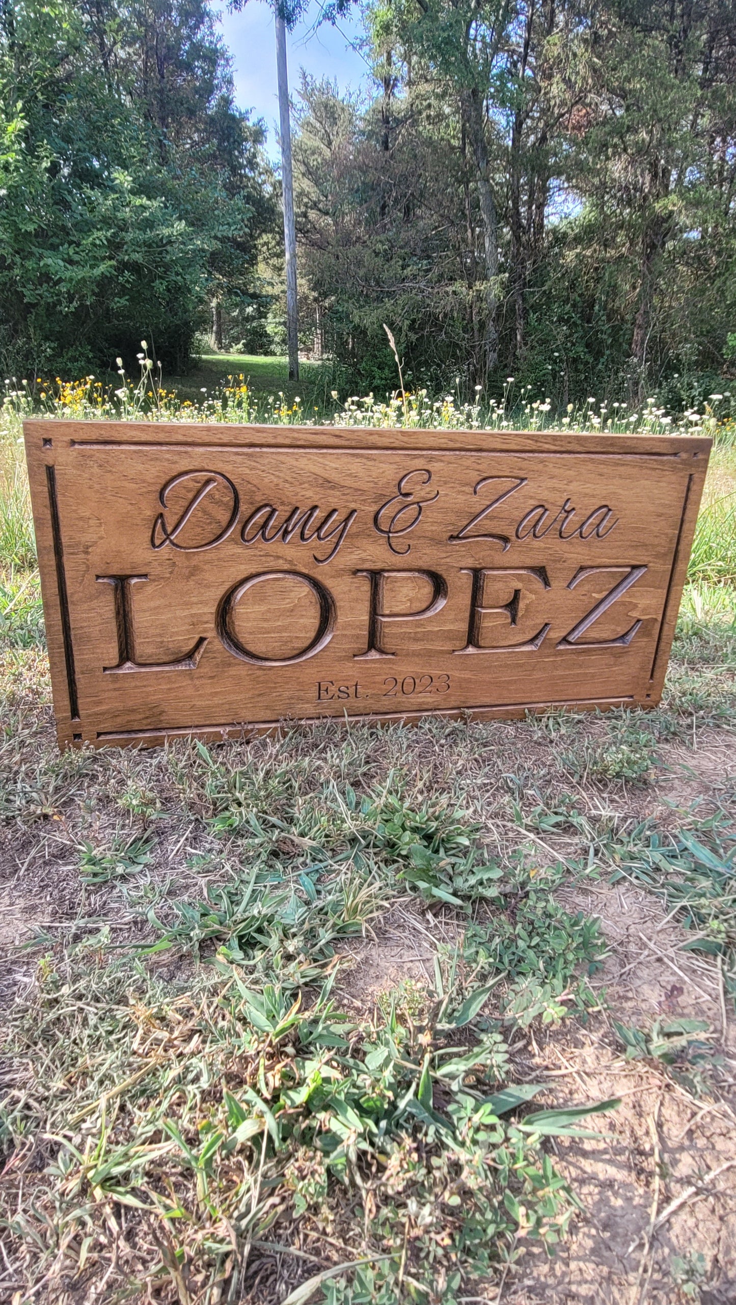 Custom Last Name Sign | Personalized Established Wood Sign