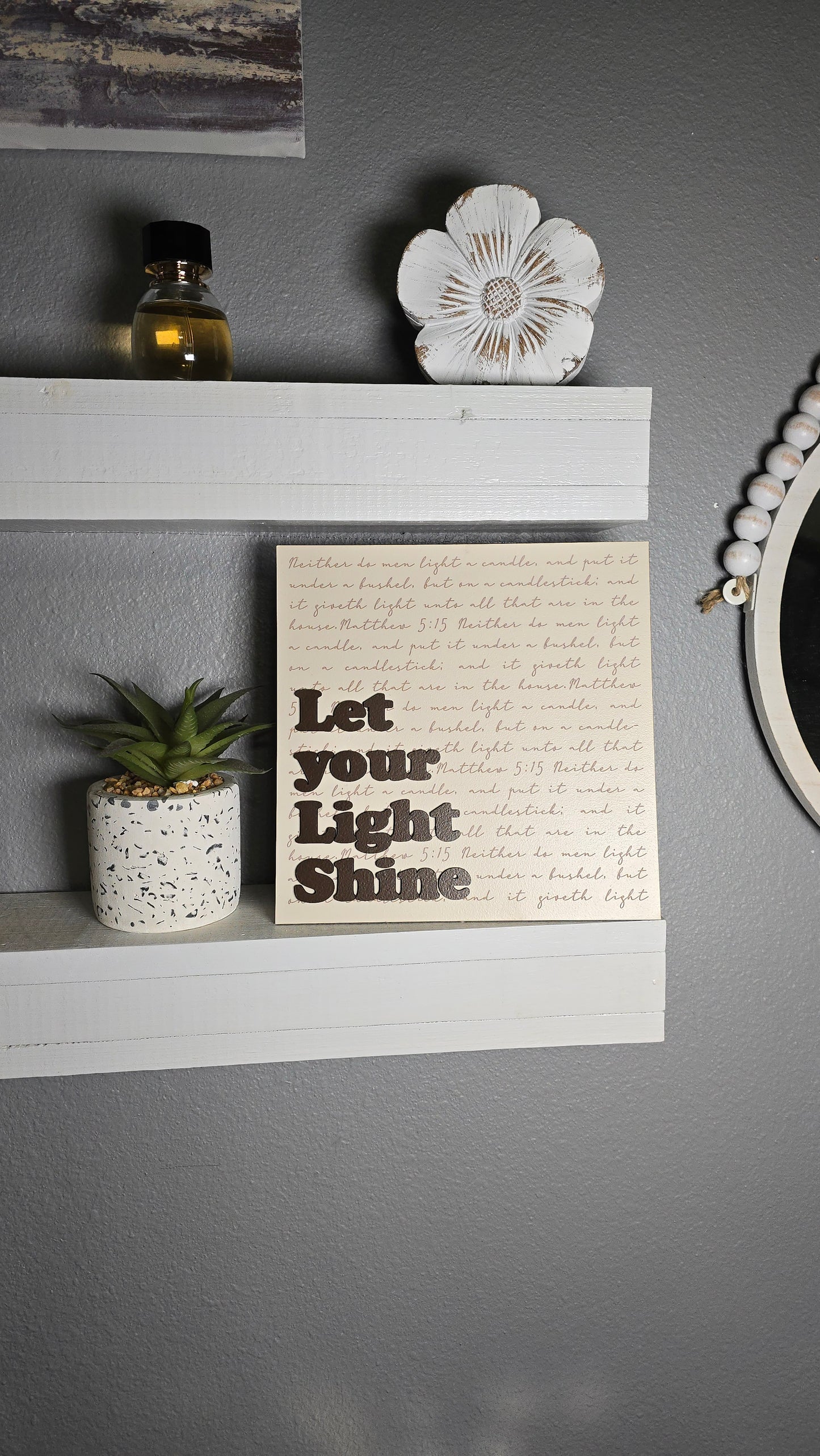 Let Your Light Shine – Christian Home Decor Sign | Matthew 5:15
