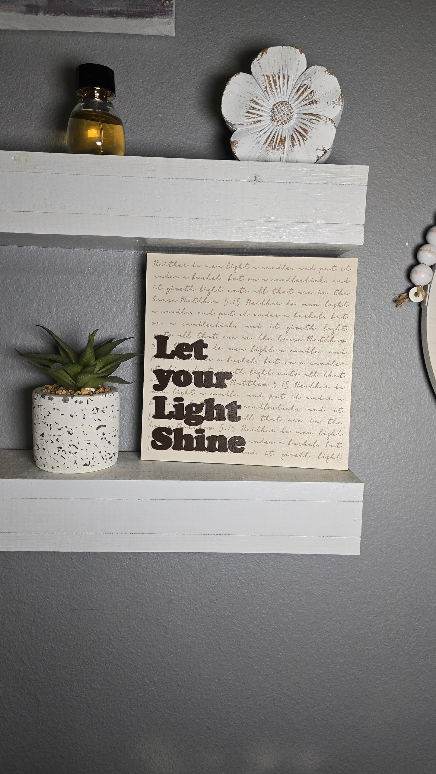 Let Your Light Shine – Christian Home Decor Sign | Matthew 5:15