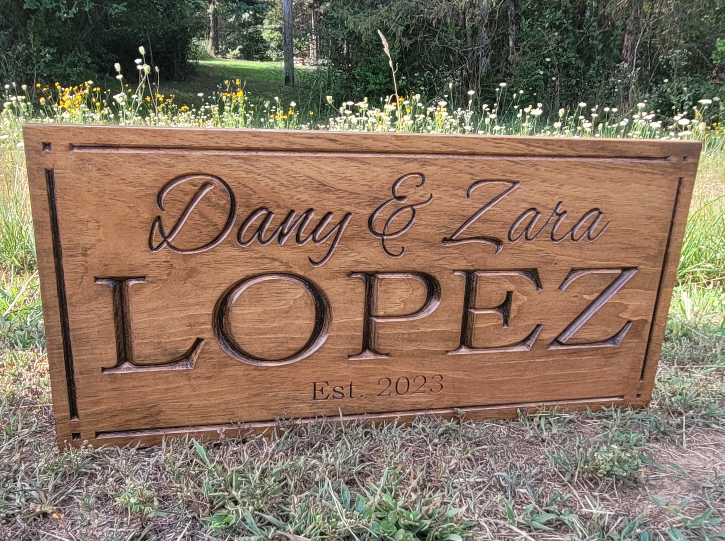 Custom Last Name Sign | Personalized Established Wood Sign