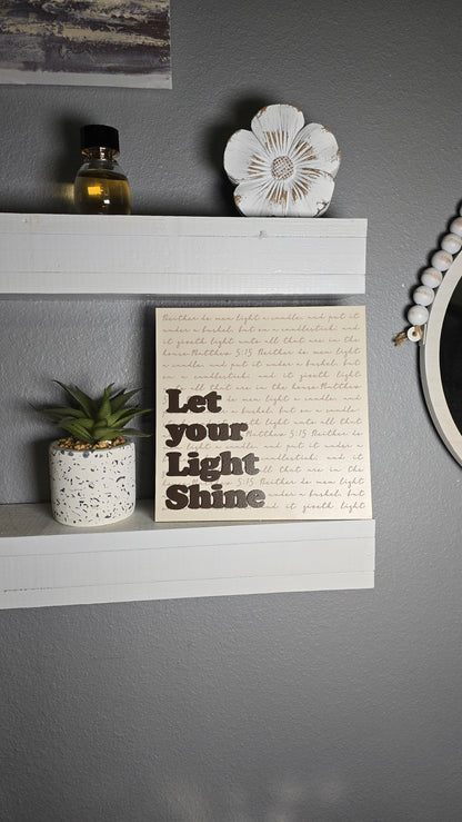 Let Your Light Shine – Christian Home Decor Sign | Matthew 5:15