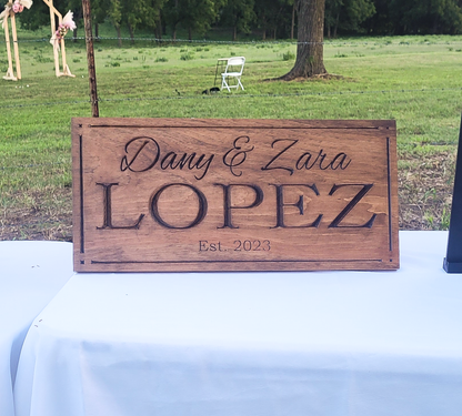 Custom Last Name Sign | Personalized Established Wood Sign