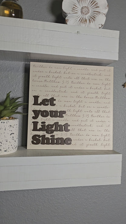 Let Your Light Shine – Christian Home Decor Sign | Matthew 5:15