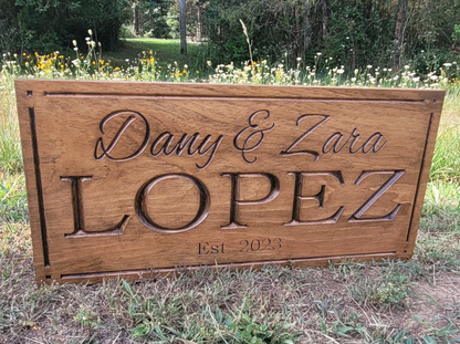 Custom Last Name Sign | Personalized Established Wood Sign